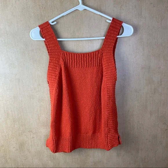 Madewell Burnt Orange Sleeveless Sweater Top Size Medium - Picture 6 of 6